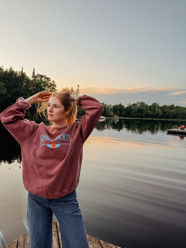 Sunset Society Crewneck - Red Afterglow