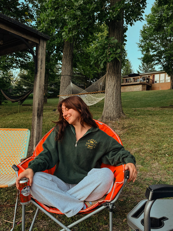Sunset Society 1/4 Zip Sweatshirt | Sublime Pine