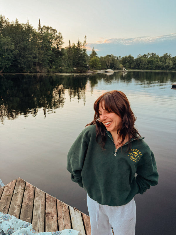 Sunset Society 1/4 Zip Sweatshirt | Sublime Pine
