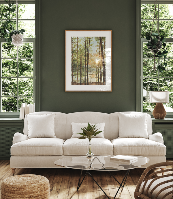 Algonquin Sunset Through the Pines | Forest Wall Art | Watercolor Print