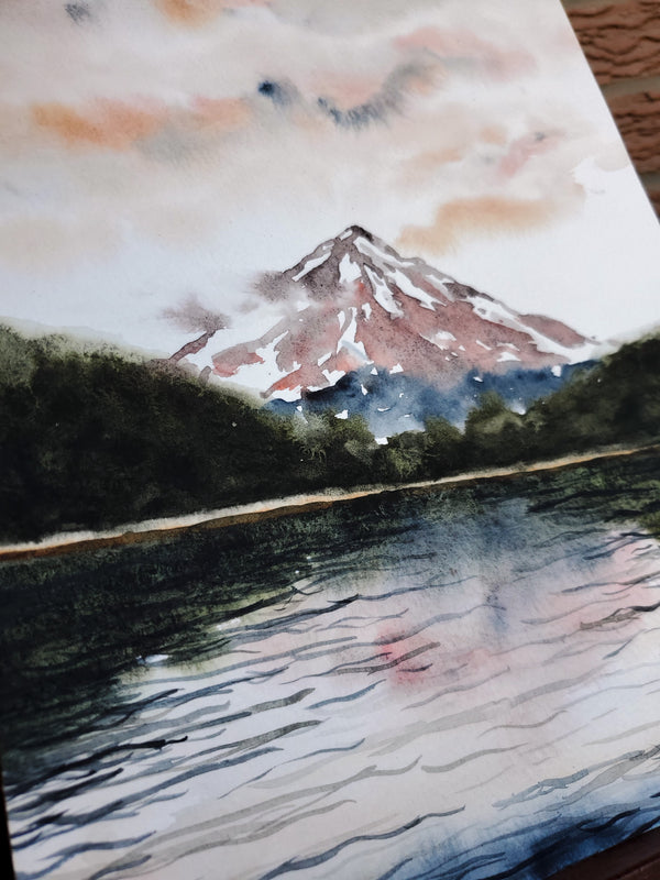 Mountain Lake Landscape Wall Art No.1 | Watercolor Print