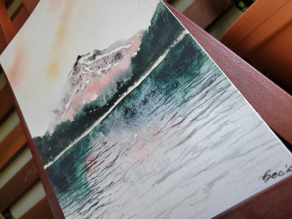 Mountain Lake Landscape Wall Art No.2 | Watercolor Print