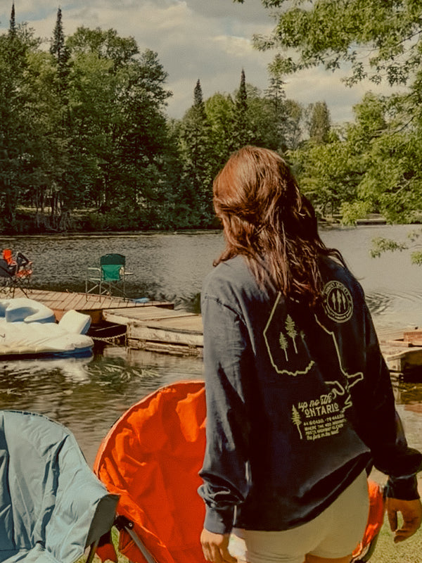 Up North Ontario Long Sleeve Tee - Dark Sky Preserve Navy