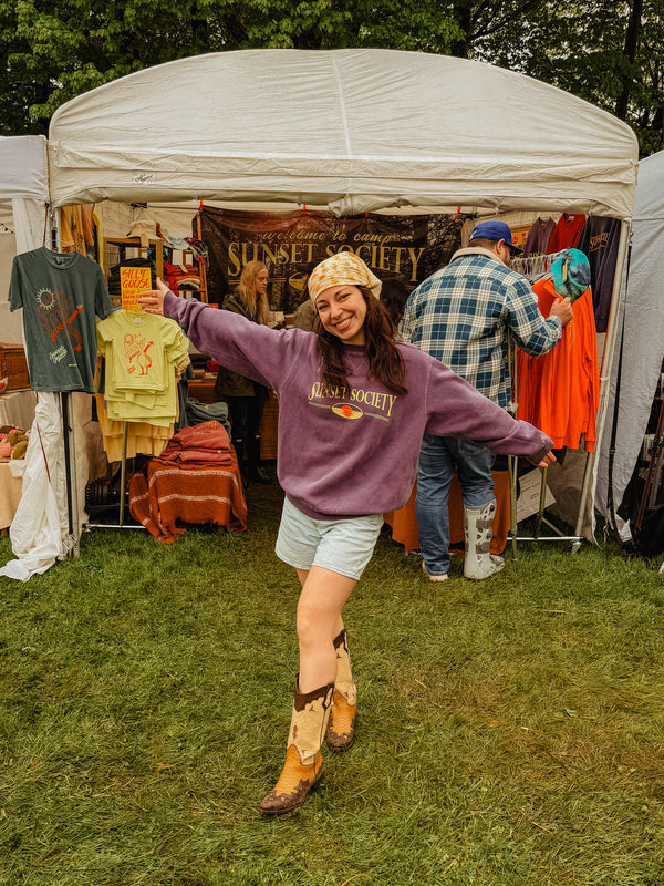 Sunset Society Crewneck - Electric Purple